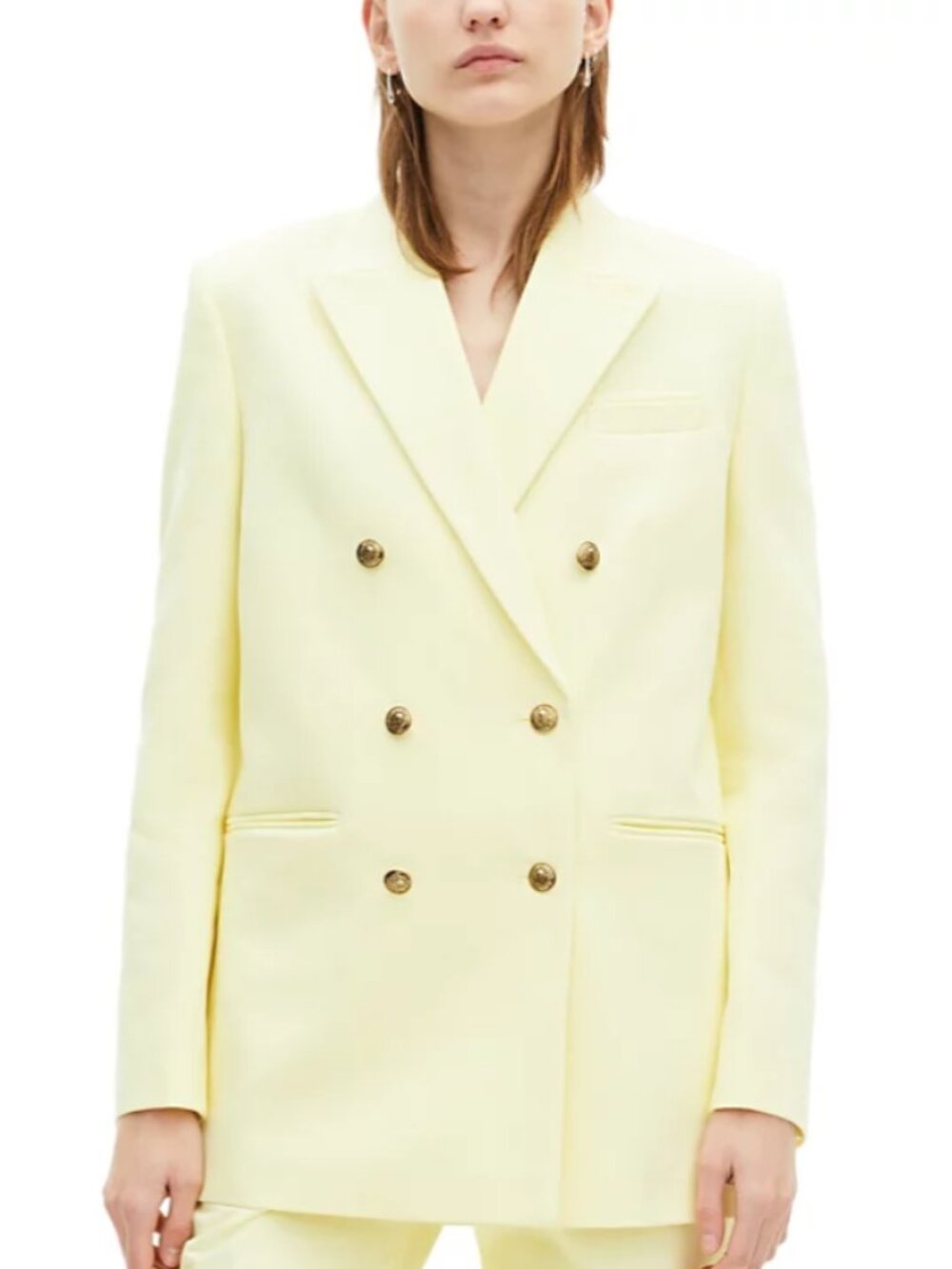 MSRP $605 The Kooples FVES30041K Women's Suit Jacket EU 40/US 8 M Yellow NWT